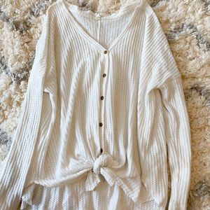 Waffle knit sweater